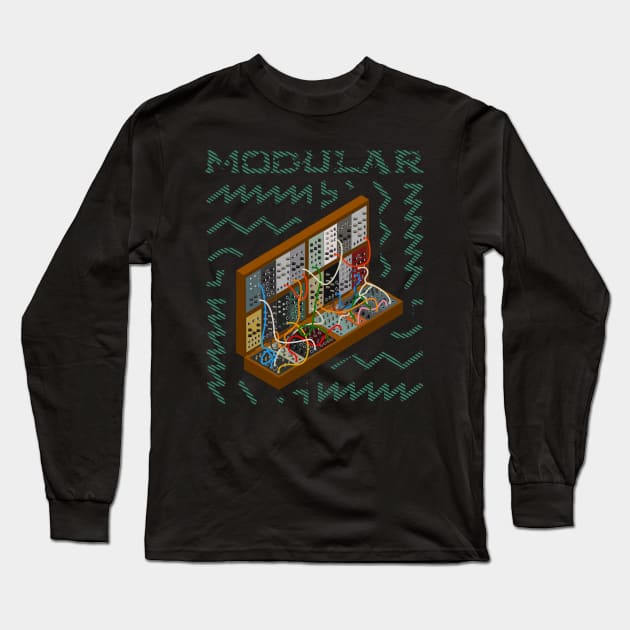 Modular Synthesizer Long Sleeve T-Shirt by Mewzeek_T